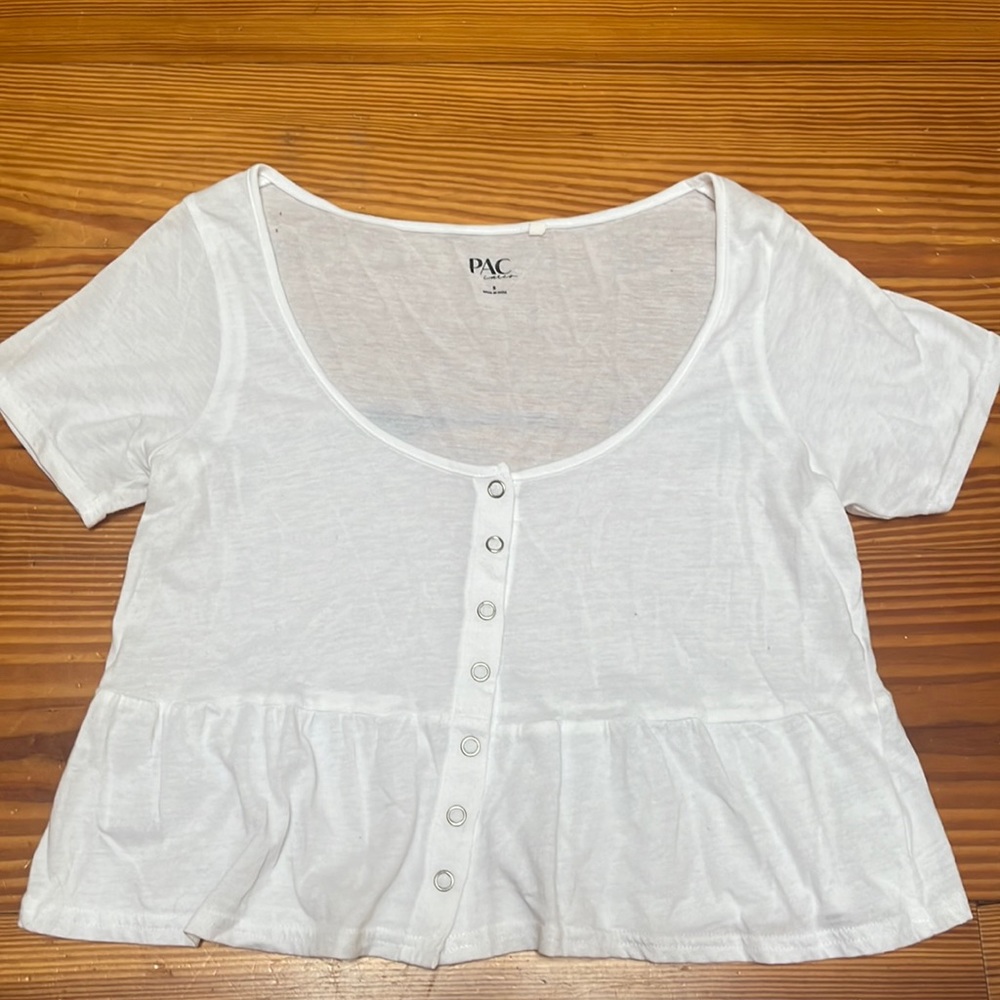PacSun White Babydoll Tee
